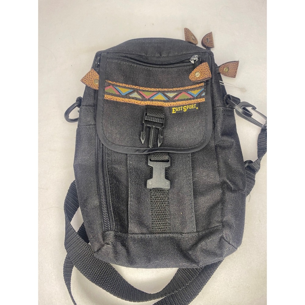 Eastsport Crossbody Bag Unisex Medium Black Excellent Vintage Utility Pouch